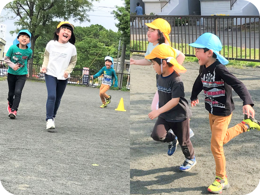 ランニングする子どもの写真
